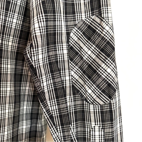 Zara Man Plaid Men’s Button Down Shirt Black White Size Medium - Picture 11 of 12